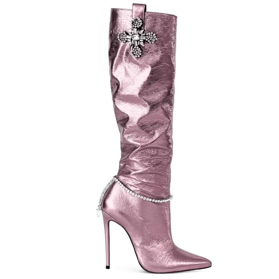 Donna SHARLENE CALZATURE Stivali-Pink/ Jewel Laminated Boot - Cod. 36003