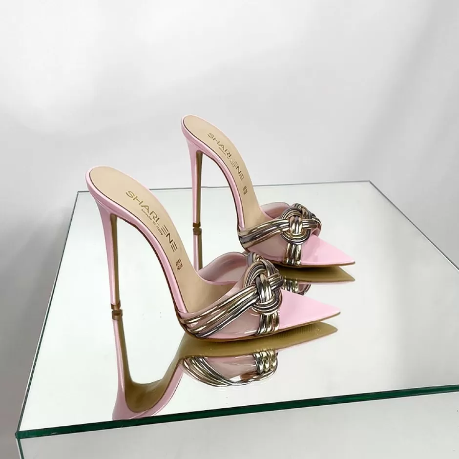 Donna SHARLENE CALZATURE Sandali-Pink Patent Leather/ Laminated Sandal - Cod. 19940