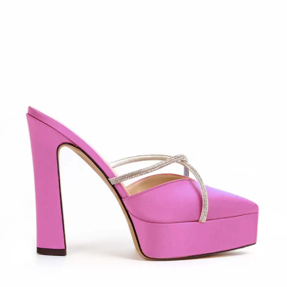 Donna SHARLENE CALZATURE Sandali-Pink Satin Sabot Sandal - Cod. 40160