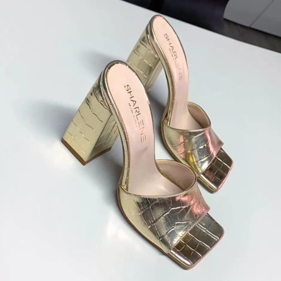 Donna SHARLENE CALZATURE Sandali-Platinum Coconut Leather Sabot - Cod. 29115