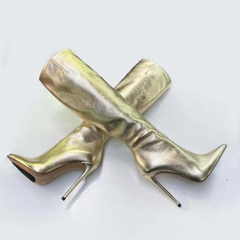 Donna SHARLENE CALZATURE Stivali-Platinum Leather Boot - Cod. 27721