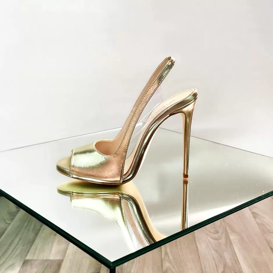 Donna SHARLENE CALZATURE Decollete-Platinum/Vinyl Leather Pump - Cod. 18617