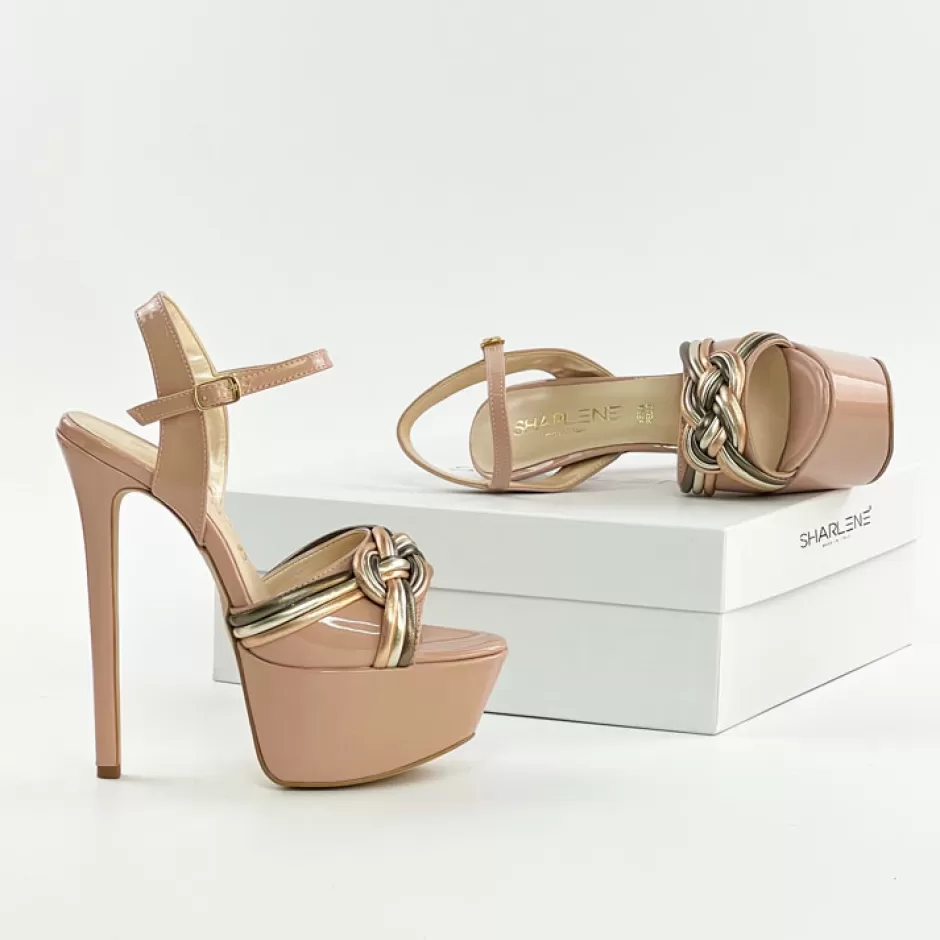 Donna SHARLENE CALZATURE Sandali-Powdery Patent Leather/ Laminated Sandal - Cod. 33216