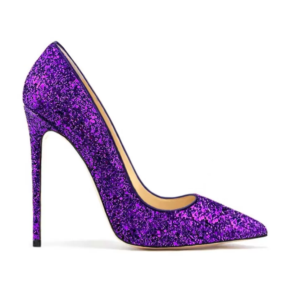 Donna SHARLENE CALZATURE Decollete-Purple Glitter Decollete - Cod. 29182