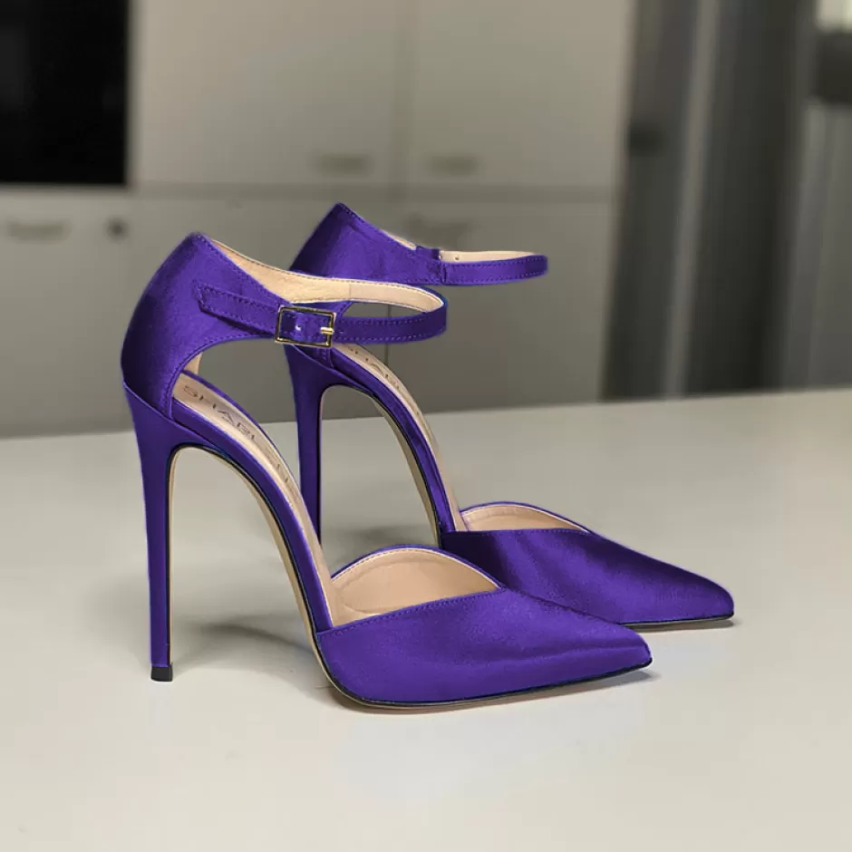 Donna SHARLENE CALZATURE Sandali-Purple Satin Sandal - Cod. 15854