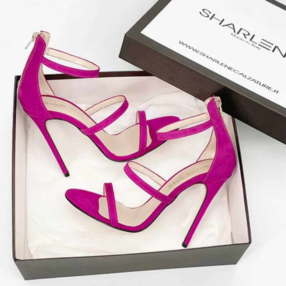 Donna SHARLENE CALZATURE Sandali-Purple Suede Sandal - Cod. 14454