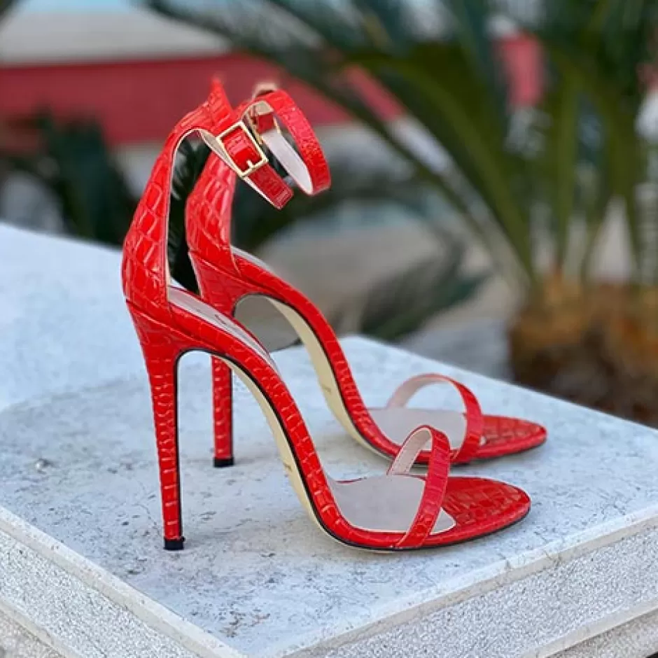 Donna SHARLENE CALZATURE Sandali-Red Coconut Patent Leather Sandal - Cod. 27376