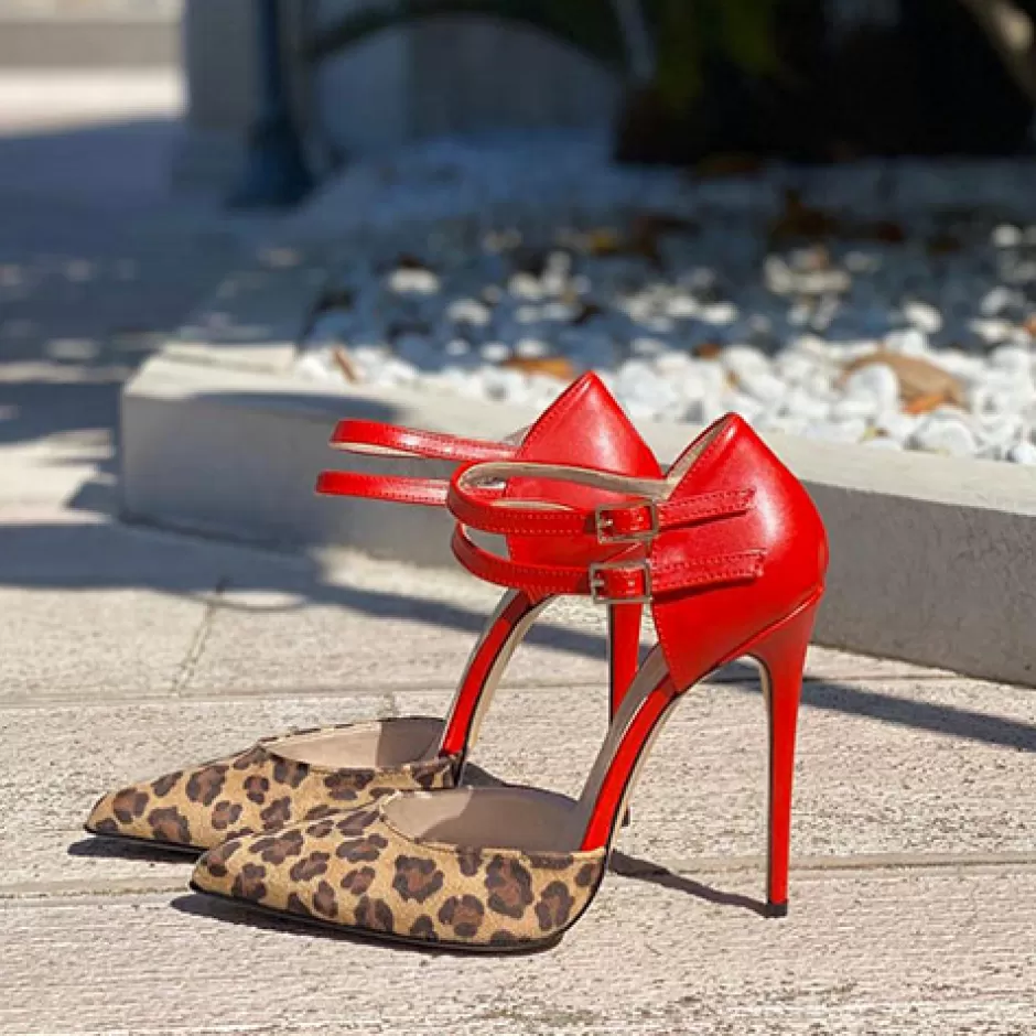 Donna SHARLENE CALZATURE Sandali-Red Leather/ Maculate Sandal - Cod. 28386