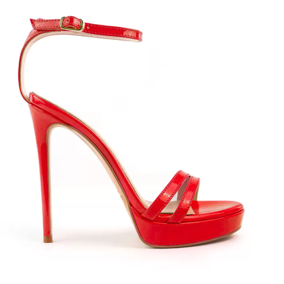 Donna SHARLENE CALZATURE Sandali-Red Patent Leather Sandal - Cod. 41824