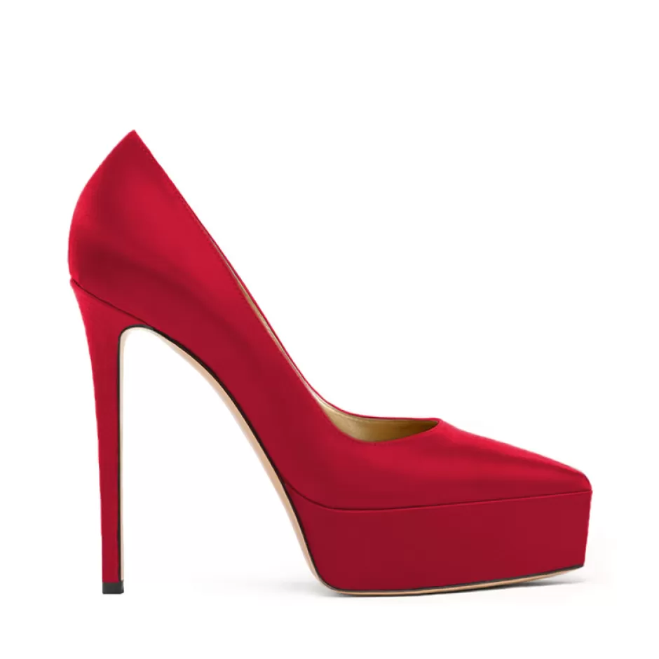 Donna SHARLENE CALZATURE Decollete-Red Satin Decollete - Cod. 37831