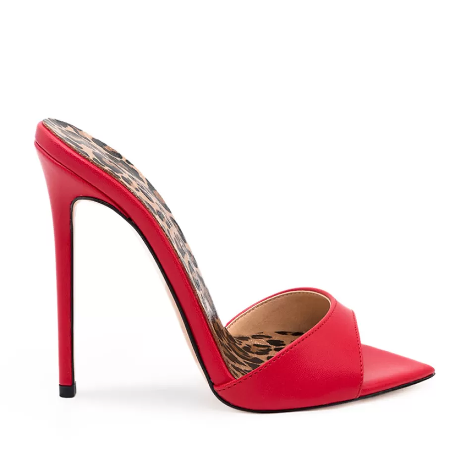 Donna SHARLENE CALZATURE Sandali-Red/ Spotted Leather Sabot - Cod. 38934