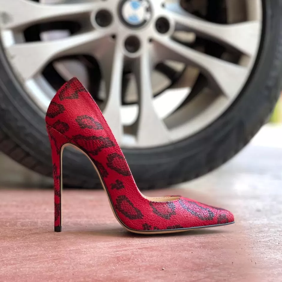 Donna SHARLENE CALZATURE Decollete-Red/Black Spotted Pump - Cod. 24587