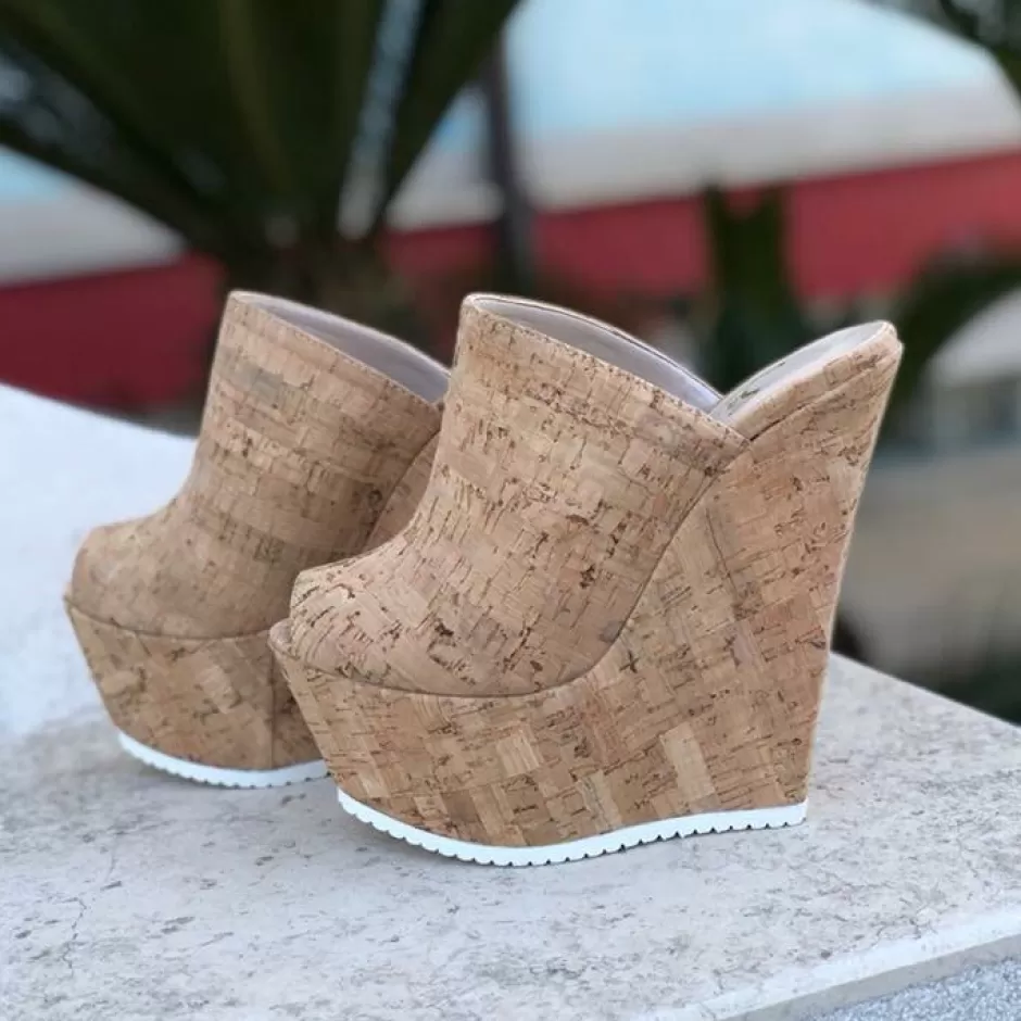 Donna SHARLENE CALZATURE Zeppe-Sabot Cork Wedge - Cod. 19768