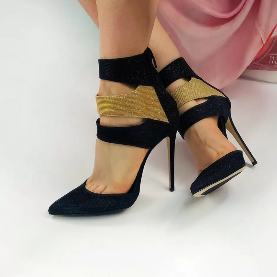 Donna SHARLENE CALZATURE Sandali-Sandal Black/ Platinum - Cod. 19755