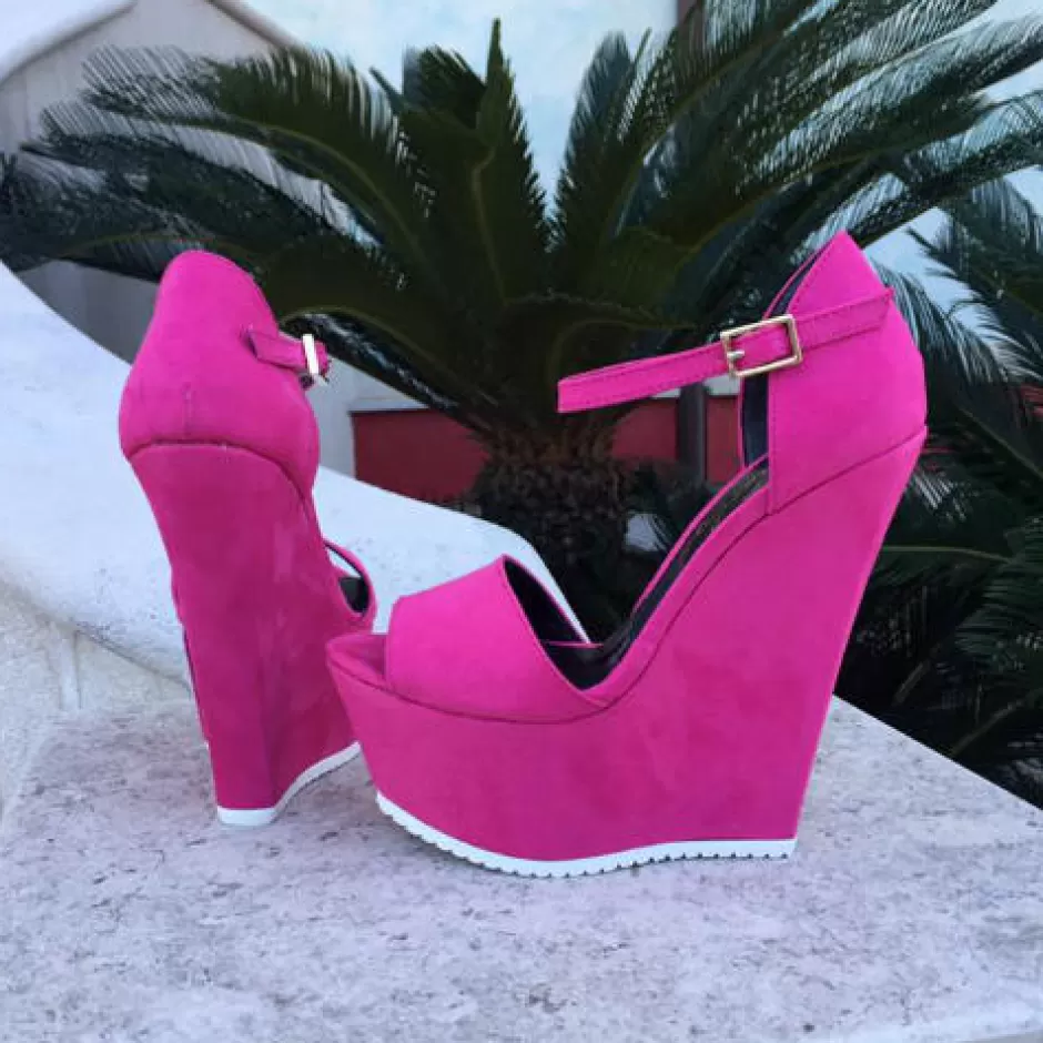 Donna SHARLENE CALZATURE Sandali-Sandal Footsteps Camoscio Fuxia - Code 15033