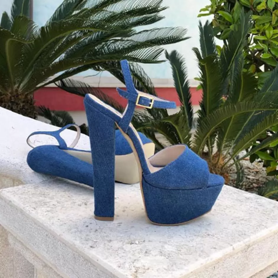 Donna SHARLENE CALZATURE Sandali-Sandalo Blue Jeans - Cod. 24839