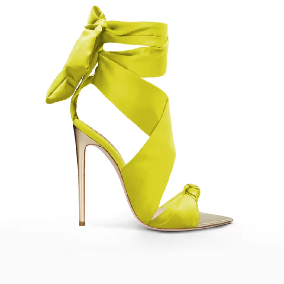 Donna SHARLENE CALZATURE Sandali-Sandalo Nodo Raso / Pelle Platino – Cod. 29845