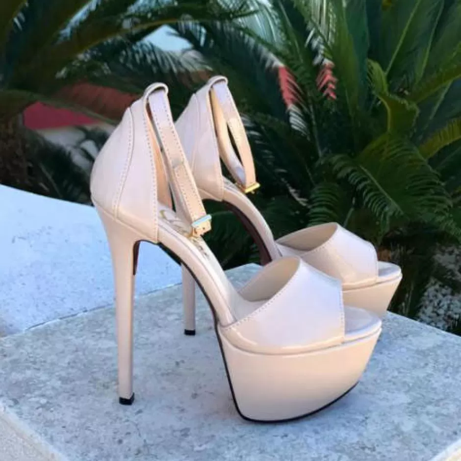 Donna SHARLENE CALZATURE Sandali-Sandalo Vernice Carne - Cod. 16705