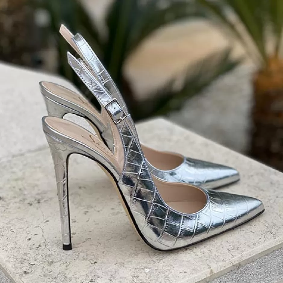 Donna SHARLENE CALZATURE Decollete-Silver Coconut Pump - Cod. 12926