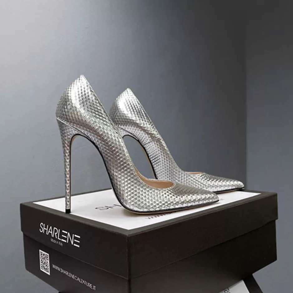 Donna SHARLENE CALZATURE Decollete-Silver Cube Pump - Cod. 29986