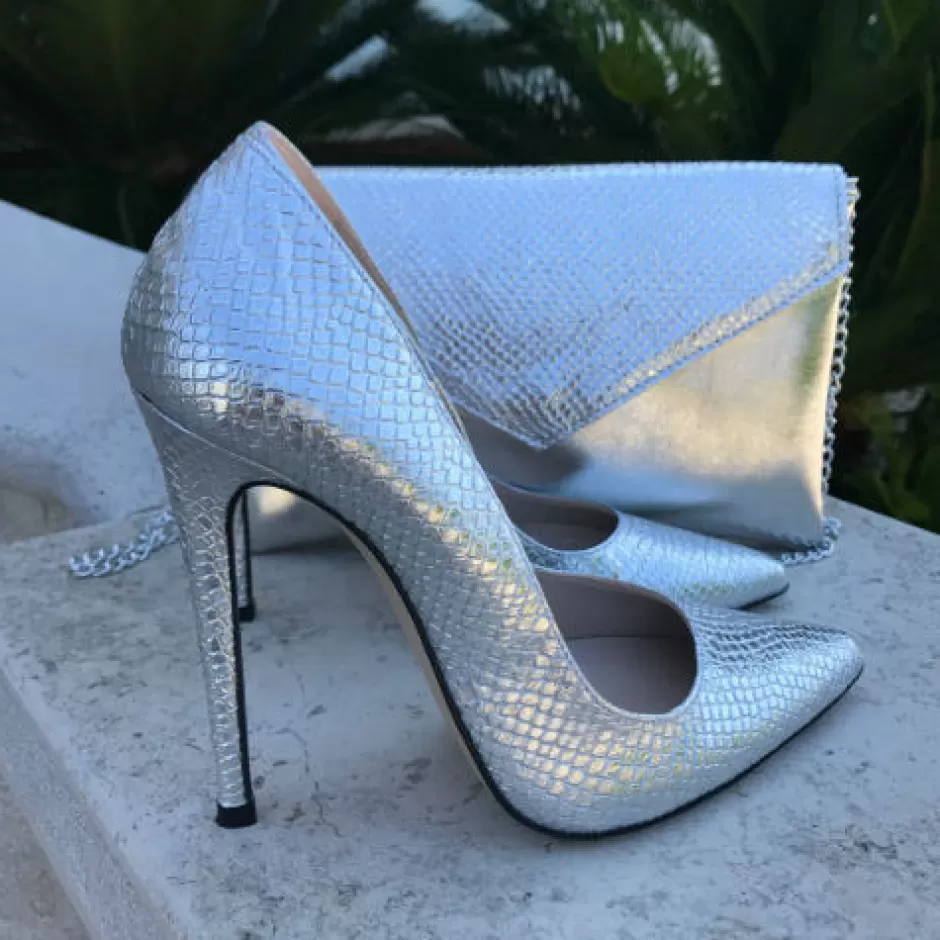 Donna SHARLENE CALZATURE Decollete-Silver Python Decollete - Cod. 20964