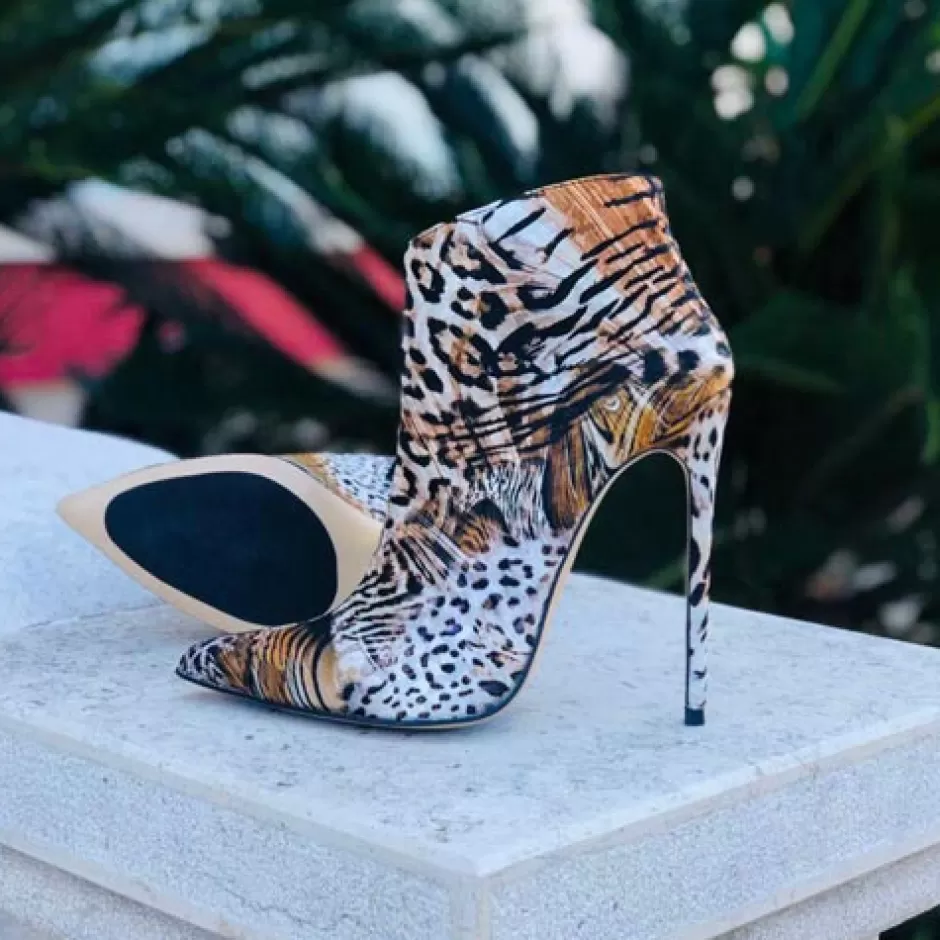 Donna SHARLENE CALZATURE Tronchetti-Spotted Satin Ankle Boot - Cod. 25943