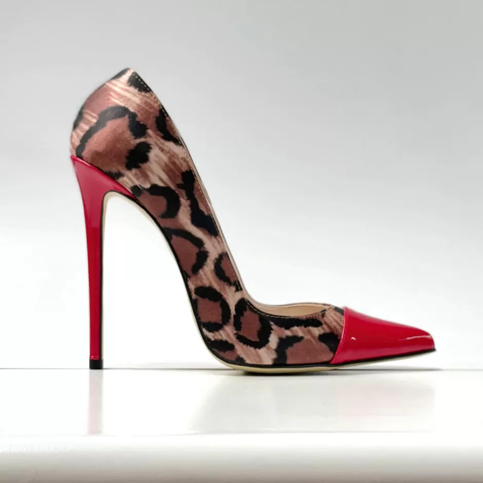 Donna SHARLENE CALZATURE Decollete-Spotted Satin/Red Patent Leather Decollete - Cod. 24234