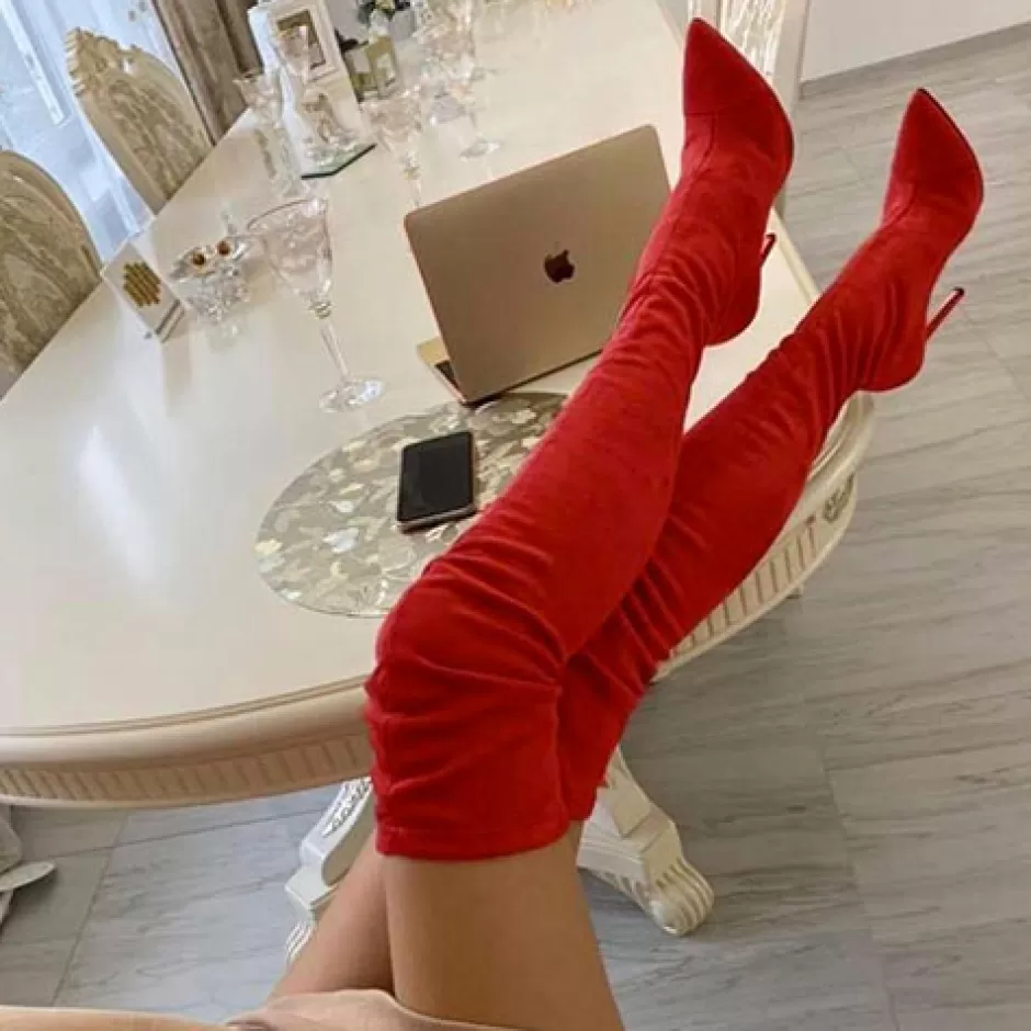 Donna SHARLENE CALZATURE Stivali-Stivale Elasticizzato Camoscio – Cod. 22371