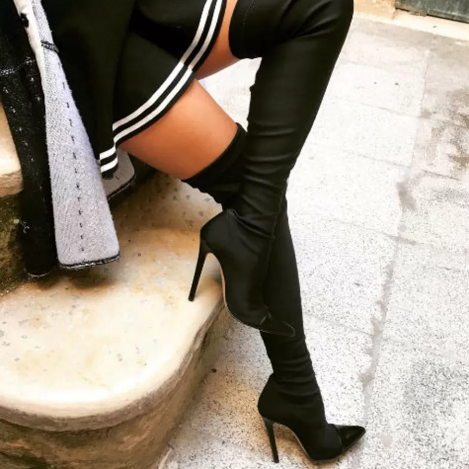 Donna SHARLENE CALZATURE Stivali-Stretch Fabric/Leather Boot - Cod. 22023