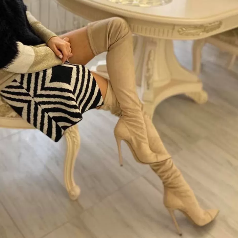 Donna SHARLENE CALZATURE Stivali-Suede Elasticated Boot - Cod. 22432