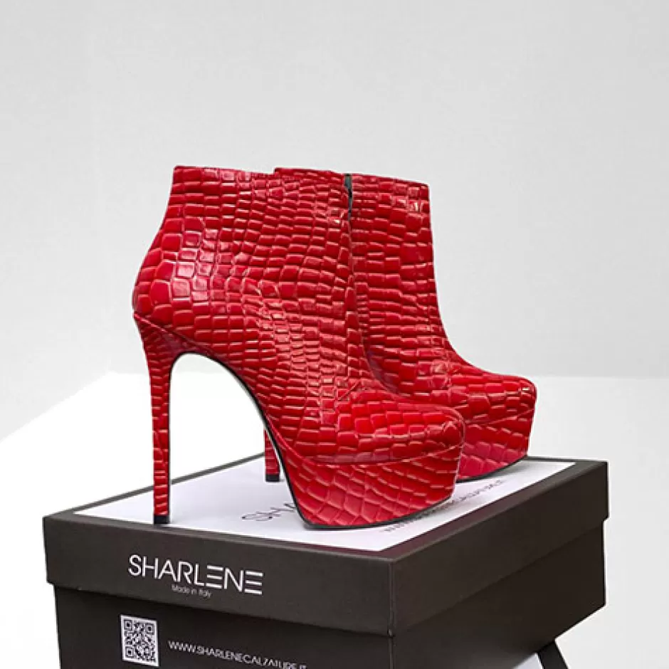 Donna SHARLENE CALZATURE Tronchetti-Tronchetto Cocco Rosso – Cod. 30378