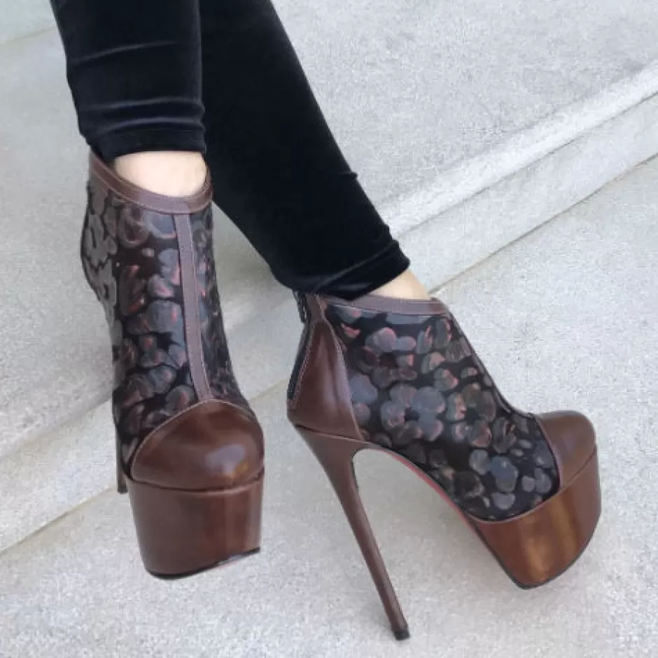 Donna SHARLENE CALZATURE Tronchetti-Tronchetto Vera Pelle Testa Di Moro/ Cavallino Fantasia – Cod. 18093