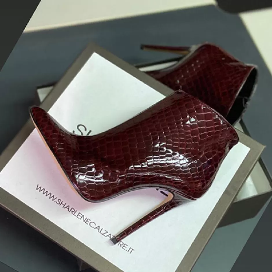 Donna SHARLENE CALZATURE Tronchetti-Tronchetto Vernice Cocco Bordeaux – Cod. 29523