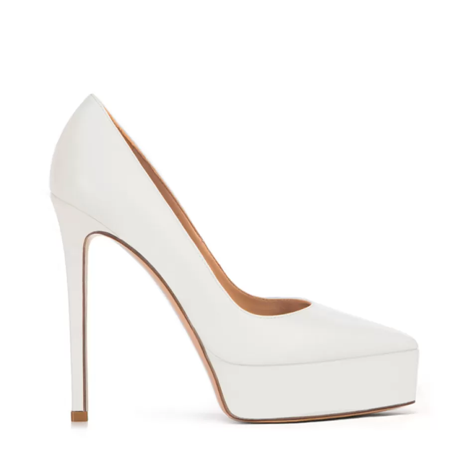 Donna SHARLENE CALZATURE Decollete-White Leather Decollete - Cod. 37931