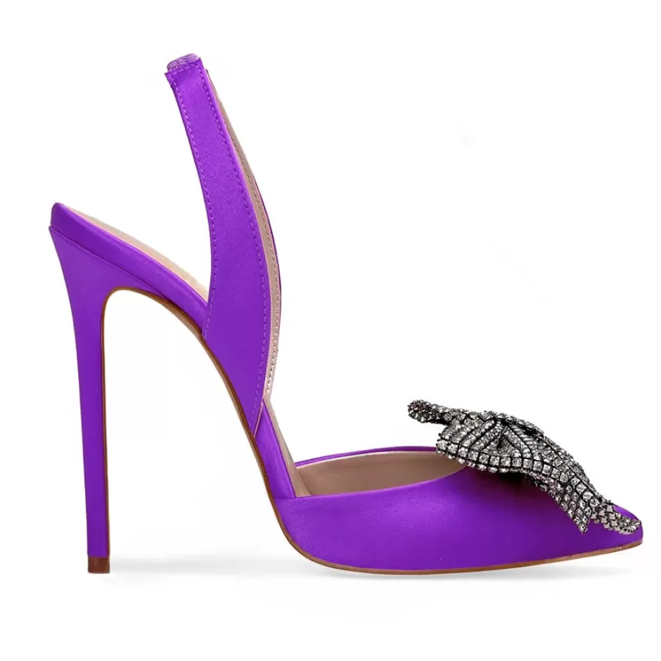 Donna SHARLENE CALZATURE Sandali-Wisteria Satin Sandal/ Jewel Bow - Cod. 39704