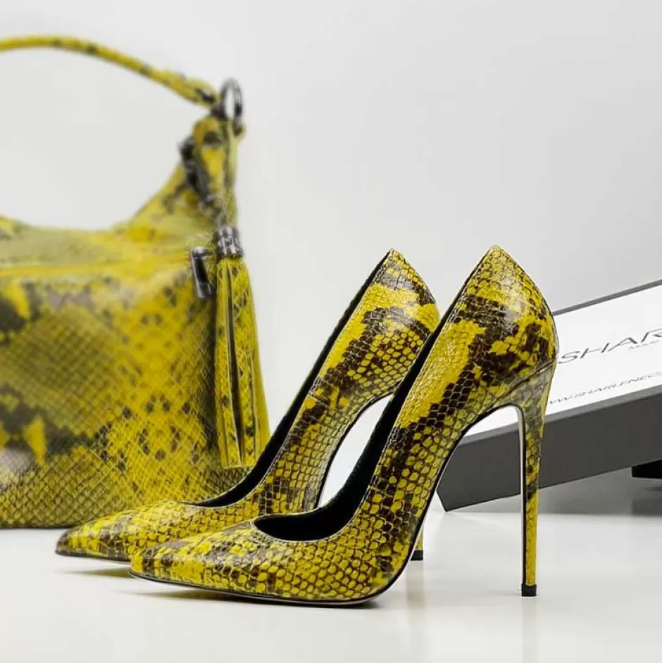 Donna SHARLENE CALZATURE Decollete-Yellow Python Decollete - Cod. 24302